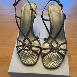 LOFT Metallic Strappy Heels